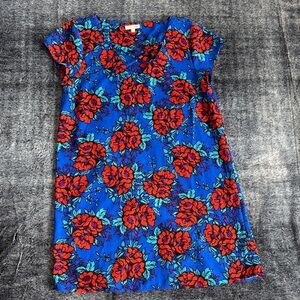 GB Women’s Blue and Red Floral Midi Dress